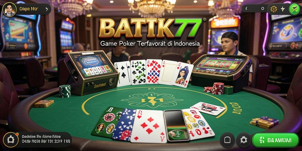 Tampilan gameplay Poker di BATIK77 dengan grafis yang menarik.