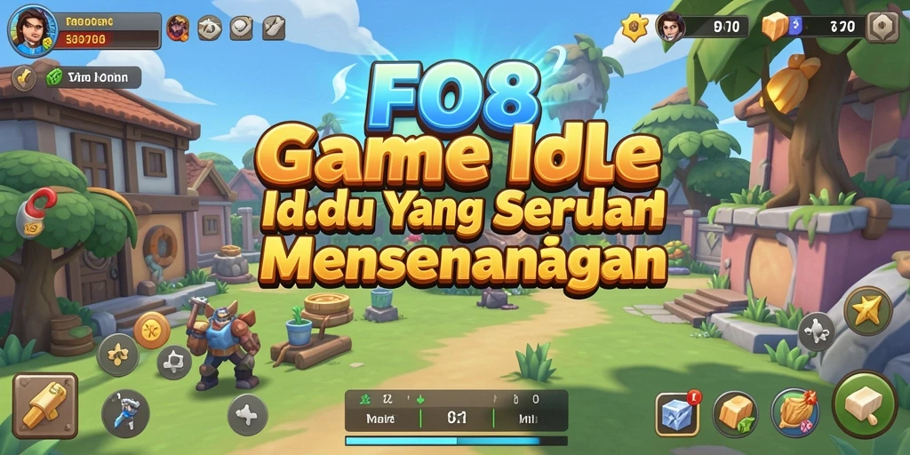 Tangkapan layar FO8 menampilkan gameplay Idle yang menarik dan grafis yang cerah.