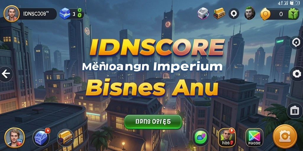 Screenshot gameplay IDNSCORE menampilkan dinamika pengelolaan bisnis yang menarik.