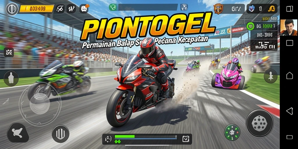 Gambaran gameplay balapan yang seru dalam PIONTOGEL.