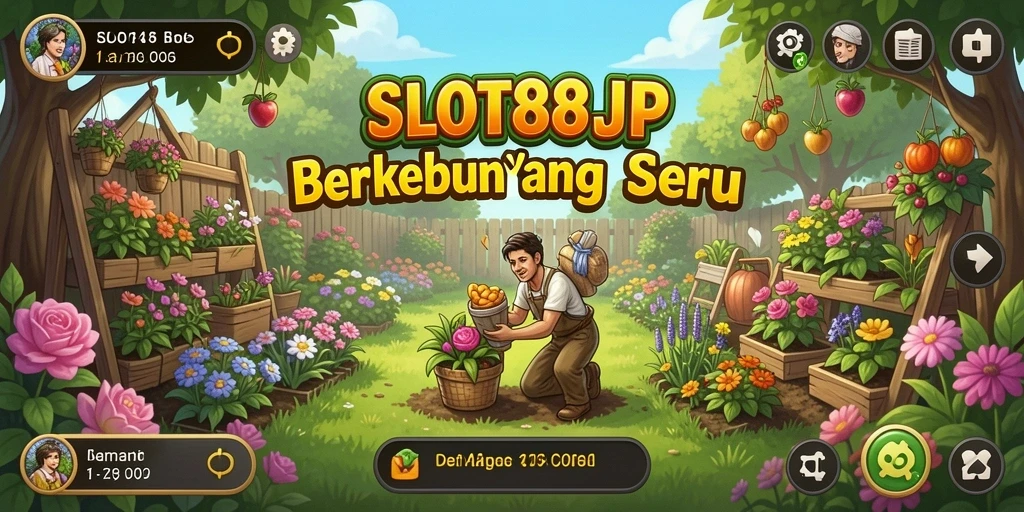 Tangkapan layar utama menampilkan keseruan dalam bermain SLOT88JP dengan tampilan pertanian yang indah.